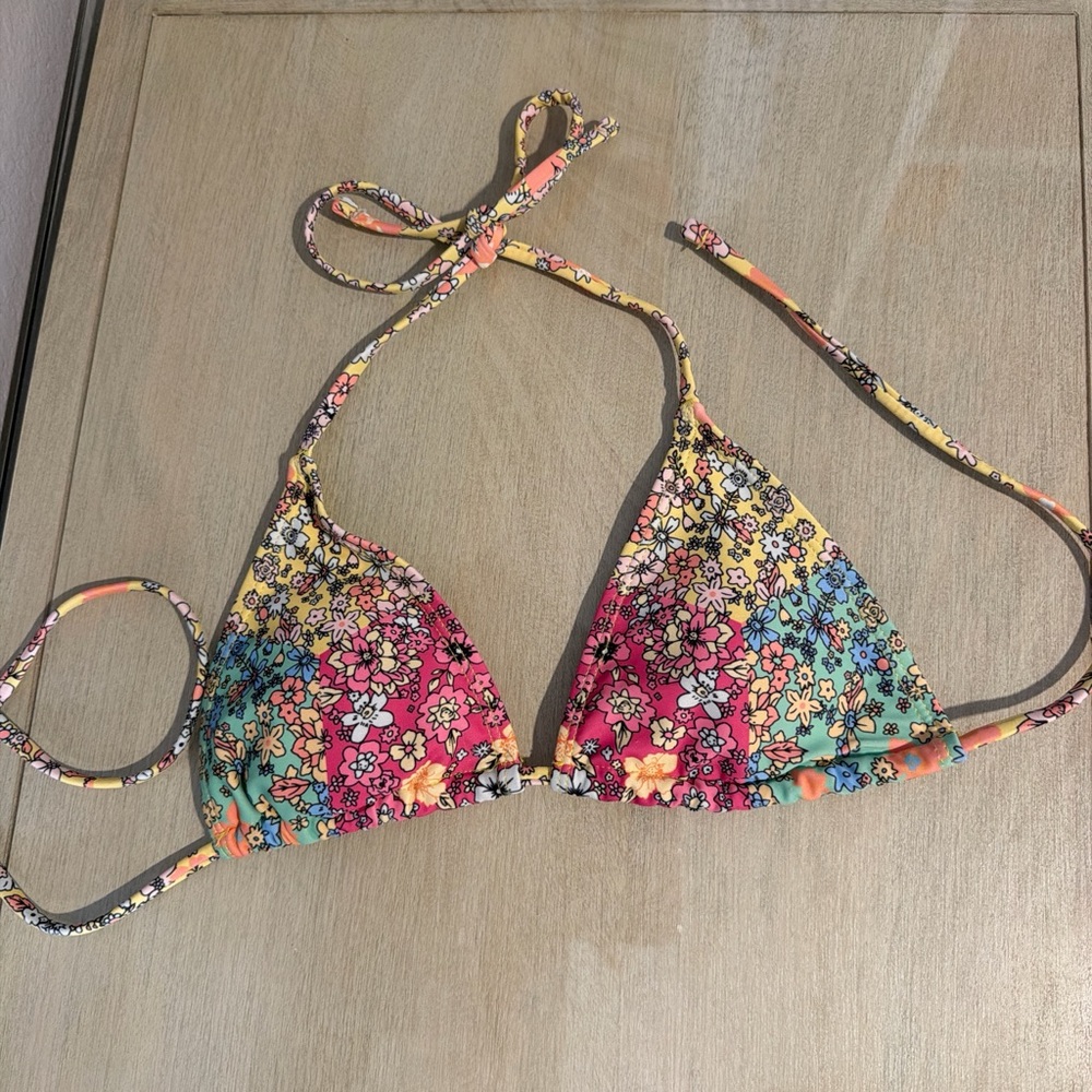 SHEIN Floral Multicolor Bikini Top